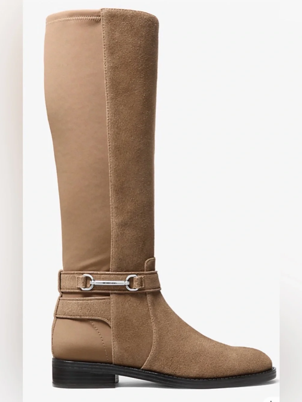 Michael Kors Carson flat‎ Tall Suede Riding Boots in Driftwood